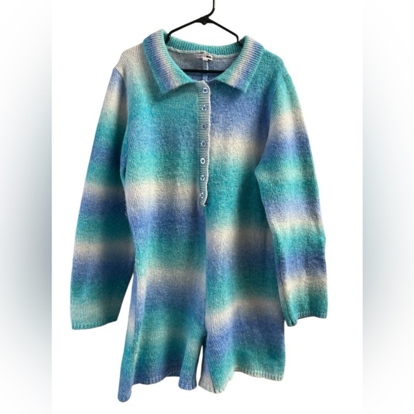 Fashion nova blue sweater romper - Picture 4 of 6